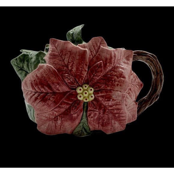 Omnibus Poinsettia Teapot from Fitz and Floyd - Picture 2 of 12